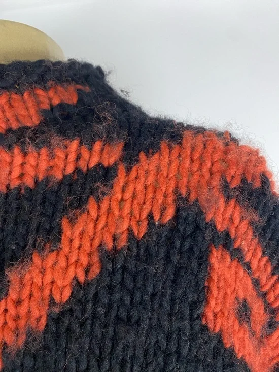 Vintage Ralph Lauren Wool Poncho Cape Southwestern Aztec Hand Knit Fringe . - Picture 8 of 10